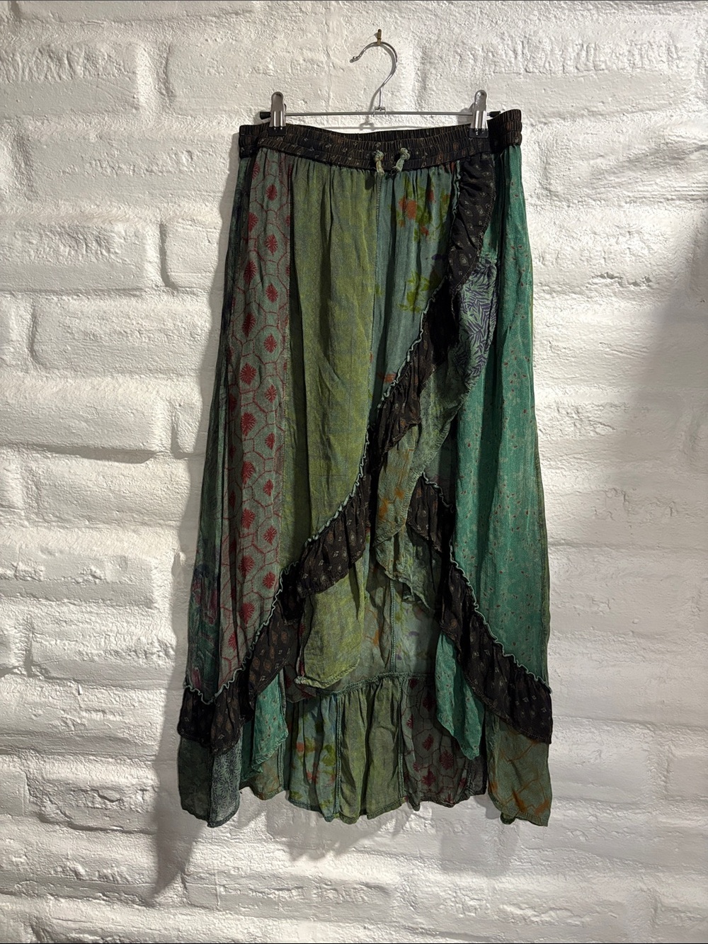 EUC Young Threads Boho Patchwork Skirt
